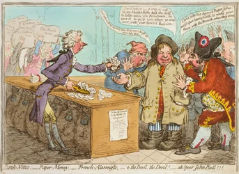 Bank Notes - Paper Money - French Alarmists - ah! poor John Bull! published by Hannah Humphrey in 1797